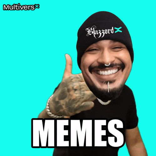 a man wearing a beanie that says hazzard giving a thumbs up