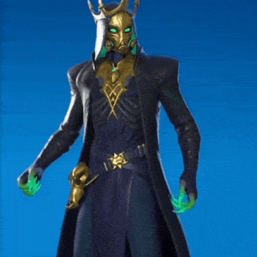 a statue of a man wearing a mask and a crown