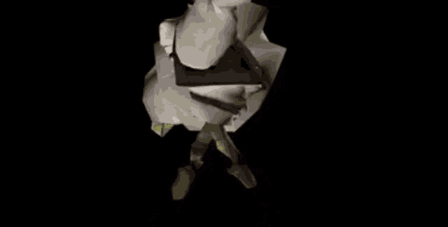 a cartoon character is holding a piece of paper in his hands .