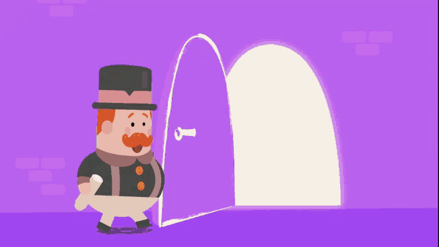 a cartoon of a man wearing a top hat and a scarf