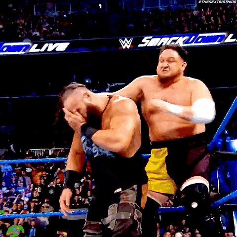 two men are wrestling in a ring and the hashtag #thenextbigthing is on the bottom right