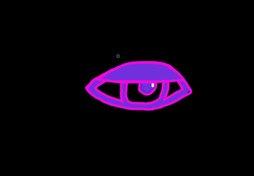 a purple and pink eye with a black background