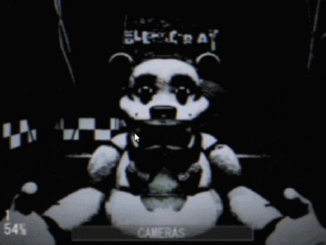 a black and white image of a teddy bear with the words cameras on the bottom right
