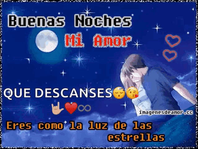 a picture of a man and a woman kissing under a full moon