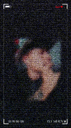 a picture of a person 's face is displayed on a black background