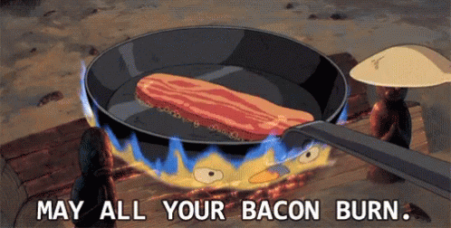 Howls Moving Castle Cooking GIF - Howls Moving Castle Cooking May All You Bacon Burn GIFs