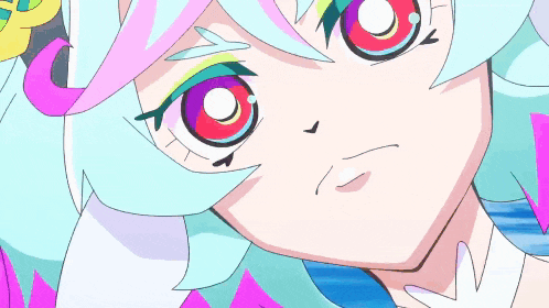 a drawing of a girl with white hair and pink highlights