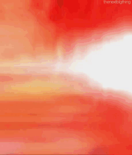 a red and orange background with the words " the next big thing " at the top