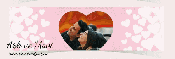 a man and a woman are on a roller coaster with the words aşk ve mavi