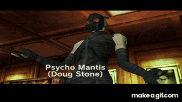 a video game character named psycho mantis is in a room