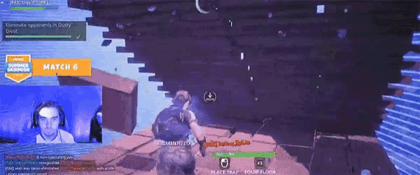 a man playing a video game with the words match 6 on the top