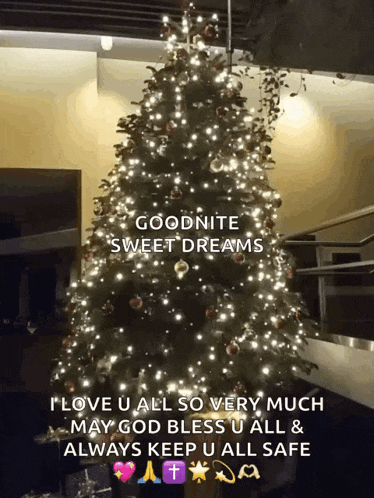 a christmas tree with the words goodnite sweet dreams
