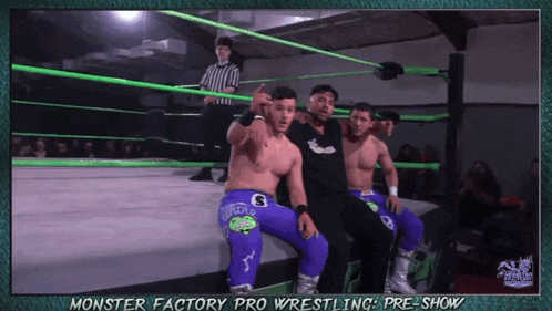 a monster factory pro wrestling pre-show is being displayed