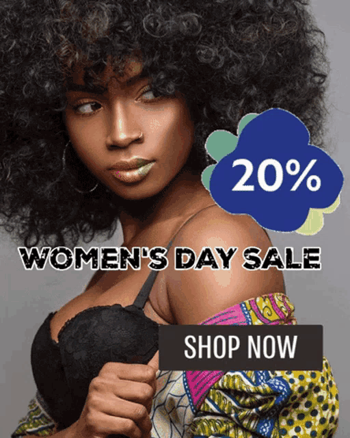 an advertisement for women 's day sale with a woman