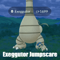 a video game screen shows a pokemon called exeggutor