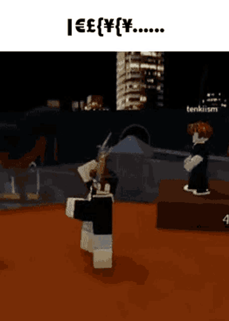 a cartoon character is standing on a podium with a sign that says tenkiism