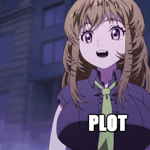 a picture of a girl with the word plot written above her
