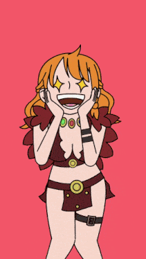a cartoon drawing of a woman with her eyes closed and a smile on her face