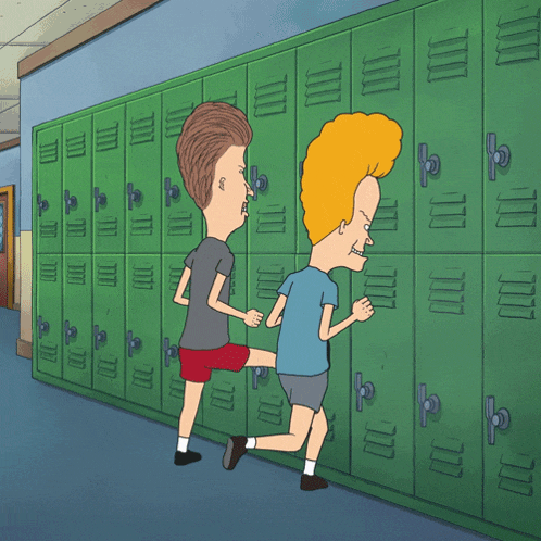 a cartoon of beavis and butthead standing next to each other