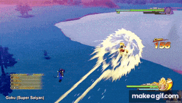 a screenshot of a video game that says goku ( super saiyan ) on it