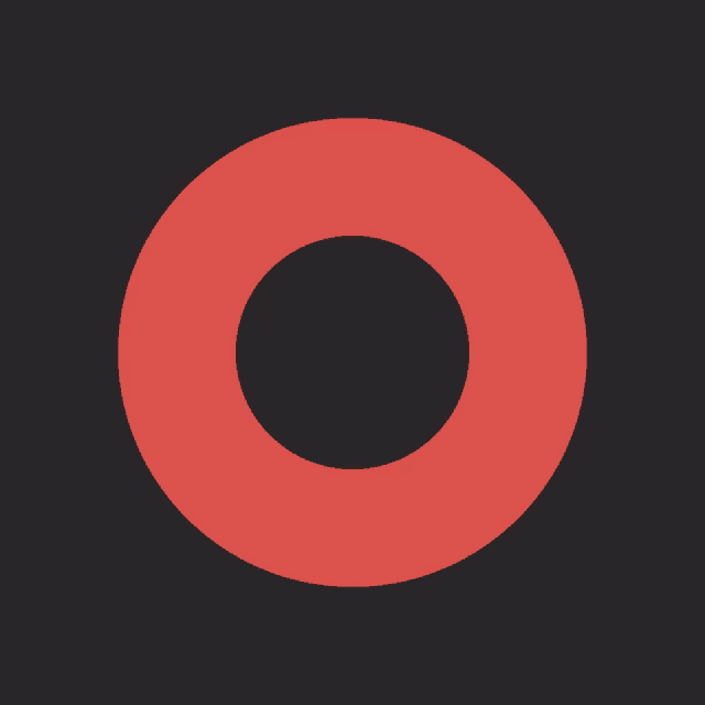 a red circle with a circle in the middle on a black background