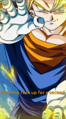a picture of a cartoon character with the words " shut the fuck up for a second "