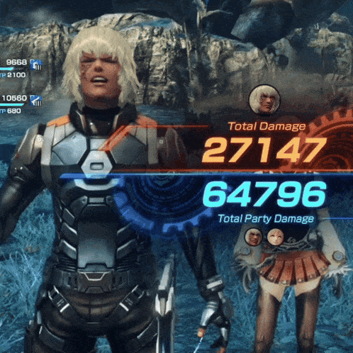 a video game screen shows the total party damage