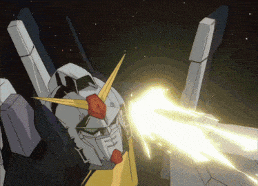 a cartoon drawing of a robot with a beam coming out of it 's mouth