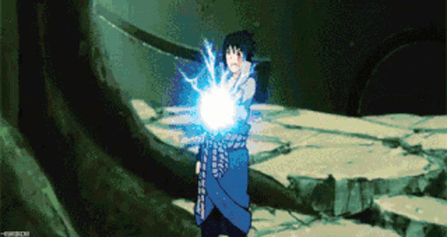 a pixelated image of a person holding a blue ball