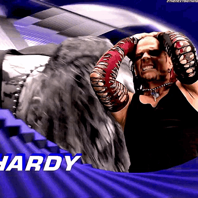 a wrestler named hardy is holding his head
