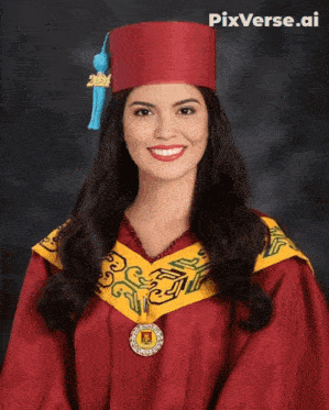 a woman in a graduation cap and gown with the year 2014 on her hat