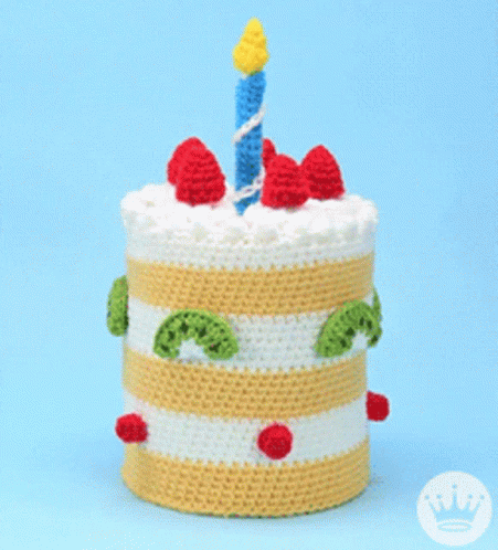 Happy Birthday Cake GIF - Happy Birthday Cake Knitted Cake GIFs