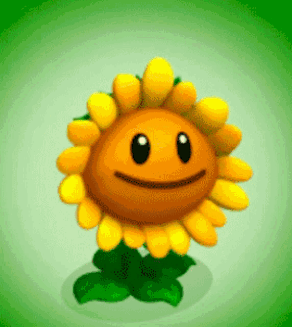 a cartoon sunflower with a smiley face on it 's face