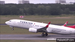 a turkish airlines plane is on the runway