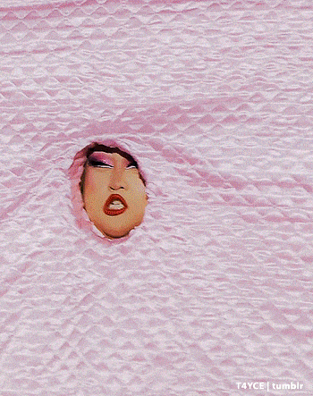 a close up of a person 's face with the words t4yce tumblr written below it
