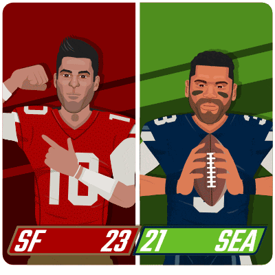 an illustration of two football players with the number 23 and 21