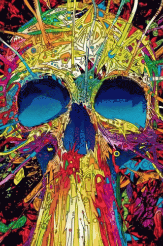 Skull Trippy GIF - Skull Trippy Drugs GIFs