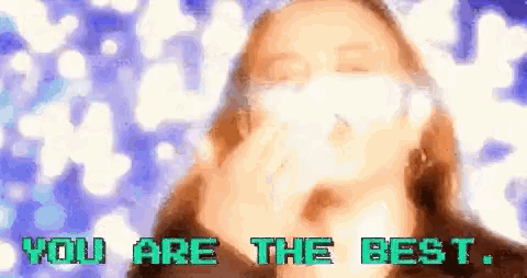 a pixelated image of a woman with the words " you are the best " on the bottom