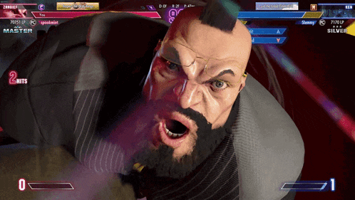 a man with a beard is in a video game with the number 2 hits on the screen