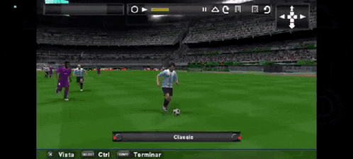 a soccer game is being played on a computer