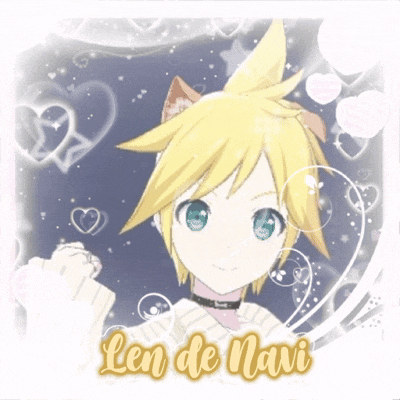 a picture of a anime character with the name len de navi on the bottom