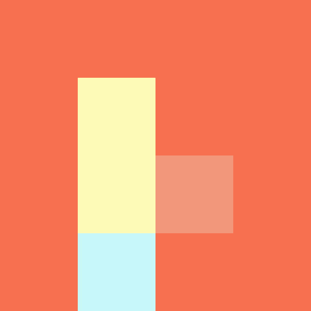 a red background with a yellow square in the middle .