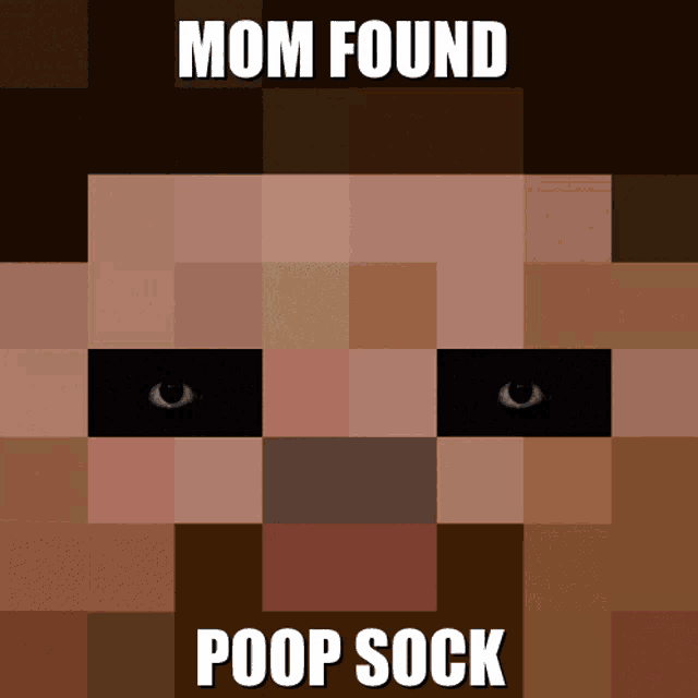 Mom Found Poop Sock Minecraft GIF - Mom Found Poop Sock Minecraft Eyes GIFs