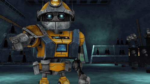 a computer generated image of a robot with smoke coming out of his mouth