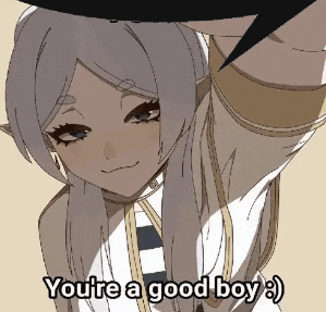 a cartoon of a girl with the words you 're a good boy