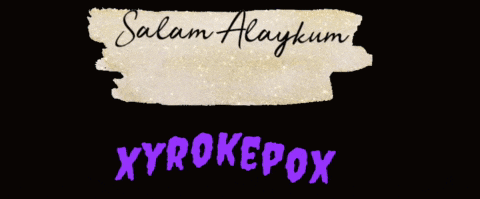 a sign that says " salam alaykum " and " xyrkepox " on it