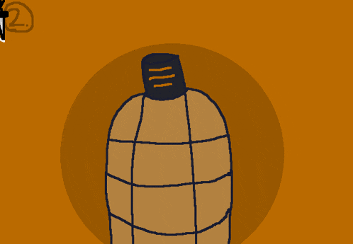 a drawing of a cartoon character holding a knife with the number 2 in the corner