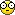 a pixel art of a yellow smiley face with big eyes and a sad look on its face .