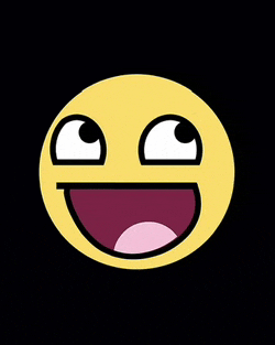 a yellow smiley face with a black background