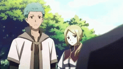 a man and a woman are standing next to each other in a park